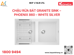 Chậu rửa bát đá Phoenix 860 White Silver